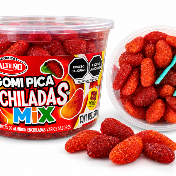 Gomitas Alteño enchiladas en estudio